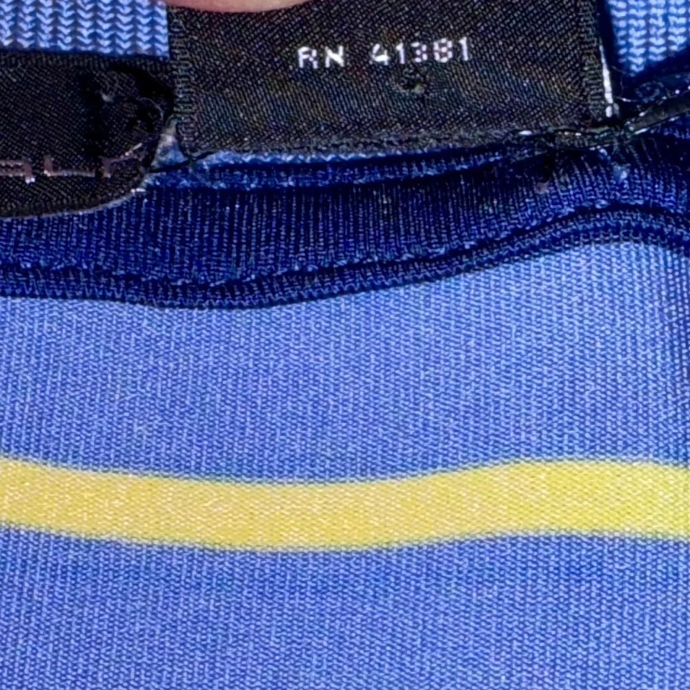 RLX Ralph Lauren Striped Performance Polo Shirt XL Blue Yellow White Stretch